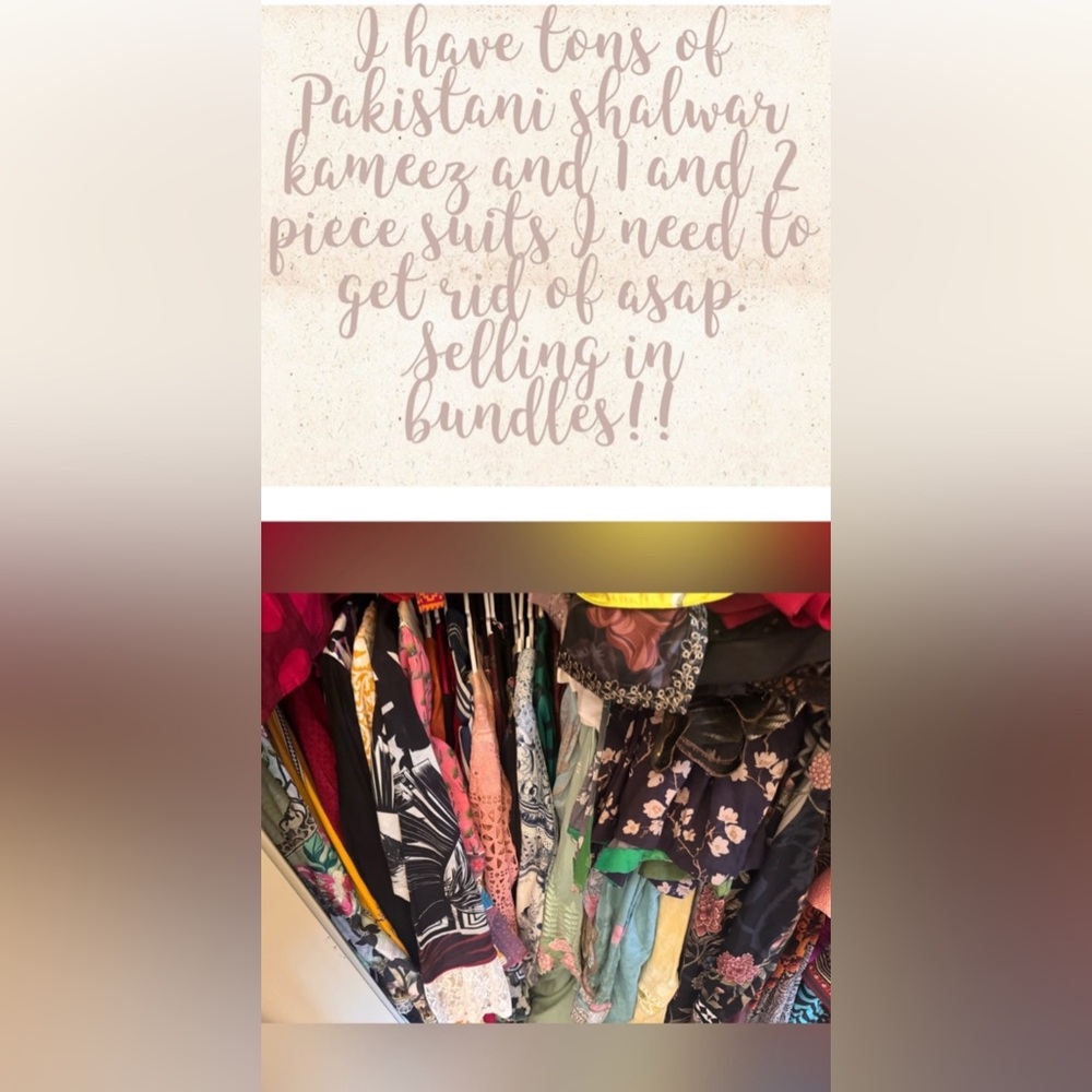 Large bundle of Pakistani clothes- lawn silk party wear